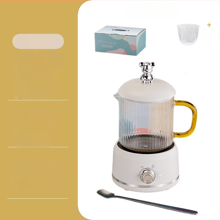 Elektrinis sveikas potas su borosilikato stiklu, 650 ml, 220V, 360W, Išmanus laikmatis su automatinio išjungimo funkcija, Elektroninis termostatas