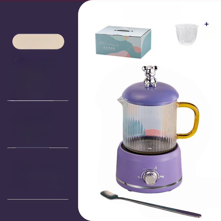 Elektrinis sveikas potas su borosilikato stiklu, 650 ml, 220V, 360W, Išmanus laikmatis su automatinio išjungimo funkcija, Elektroninis termostatas