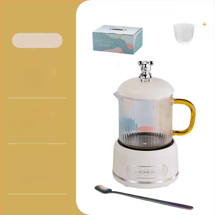 Elektrinis sveikas potas su borosilikato stiklu, 650 ml, 220V, 360W, Išmanus laikmatis su automatinio išjungimo funkcija, Elektroninis termostatas