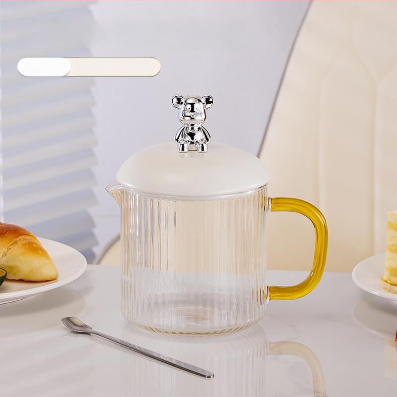 Elektrinis sveikas potas su borosilikato stiklu, 650 ml, 220V, 360W, Išmanus laikmatis su automatinio išjungimo funkcija, Elektroninis termostatas