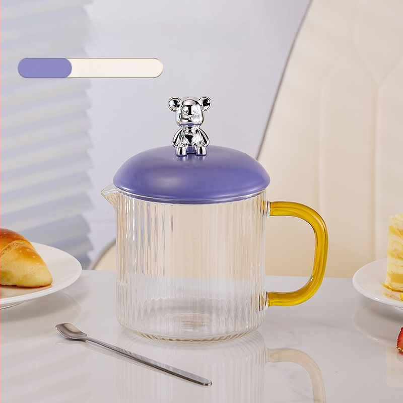 Elektrinis sveikas potas su borosilikato stiklu, 650 ml, 220V, 360W, Išmanus laikmatis su automatinio išjungimo funkcija, Elektroninis termostatas