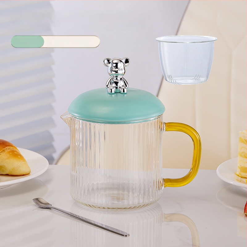 Elektrinis sveikas potas su borosilikato stiklu, 650 ml, 220V, 360W, Išmanus laikmatis su automatinio išjungimo funkcija, Elektroninis termostatas