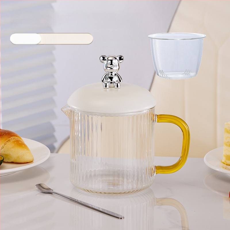 Elektrinis sveikas potas su borosilikato stiklu, 650 ml, 220V, 360W, Išmanus laikmatis su automatinio išjungimo funkcija, Elektroninis termostatas