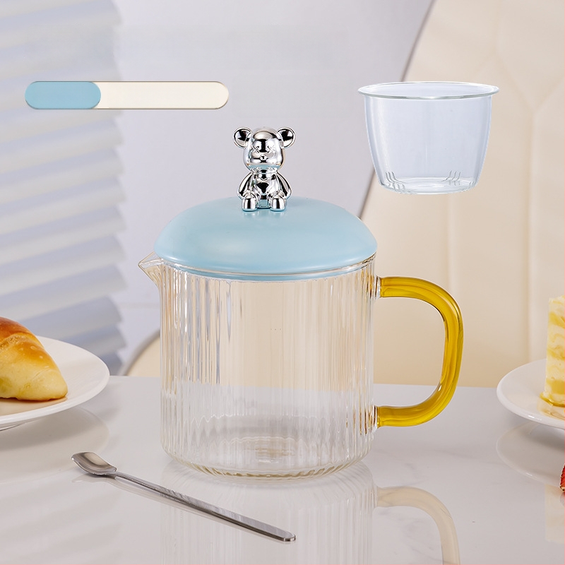 Elektrinis sveikas potas su borosilikato stiklu, 650 ml, 220V, 360W, Išmanus laikmatis su automatinio išjungimo funkcija, Elektroninis termostatas