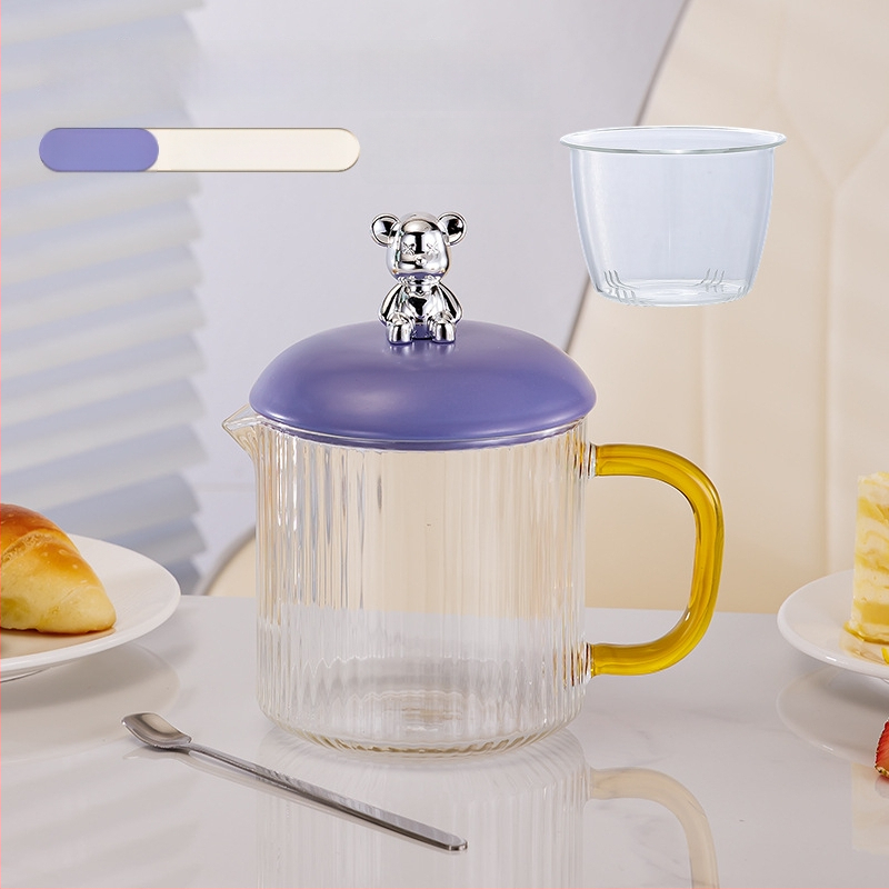 Elektrinis sveikas potas su borosilikato stiklu, 650 ml, 220V, 360W, Išmanus laikmatis su automatinio išjungimo funkcija, Elektroninis termostatas