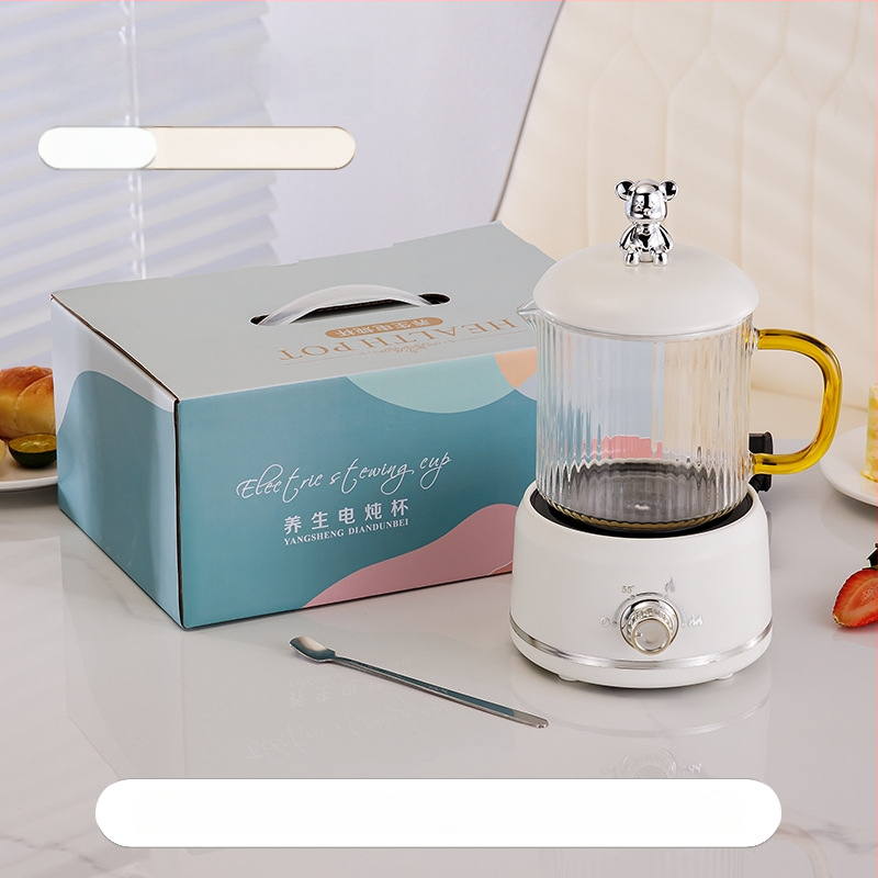 Elektrinis sveikas potas su borosilikato stiklu, 650 ml, 220V, 360W, Išmanus laikmatis su automatinio išjungimo funkcija, Elektroninis termostatas