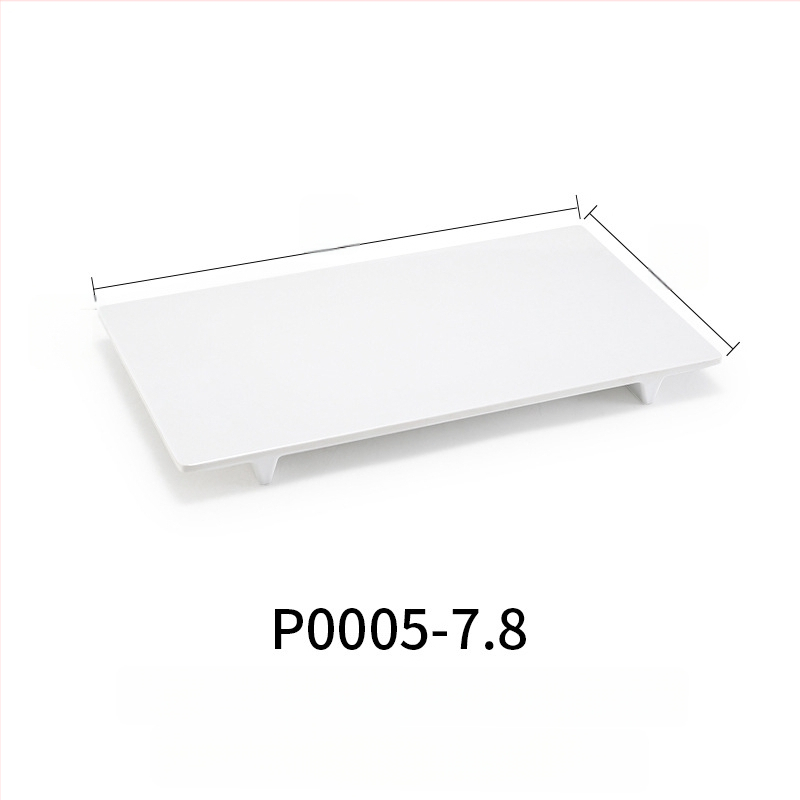 Melaminė plokščia lėkštė, stačiakampio formos, japonų stiliaus, plastikinė lėkštė su porceliano imitacija, personalizavimas galimas