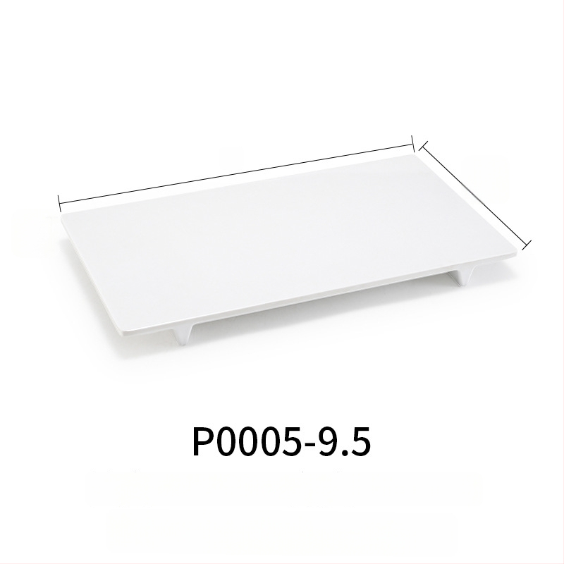 Melaminė plokščia lėkštė, stačiakampio formos, japonų stiliaus, plastikinė lėkštė su porceliano imitacija, personalizavimas galimas