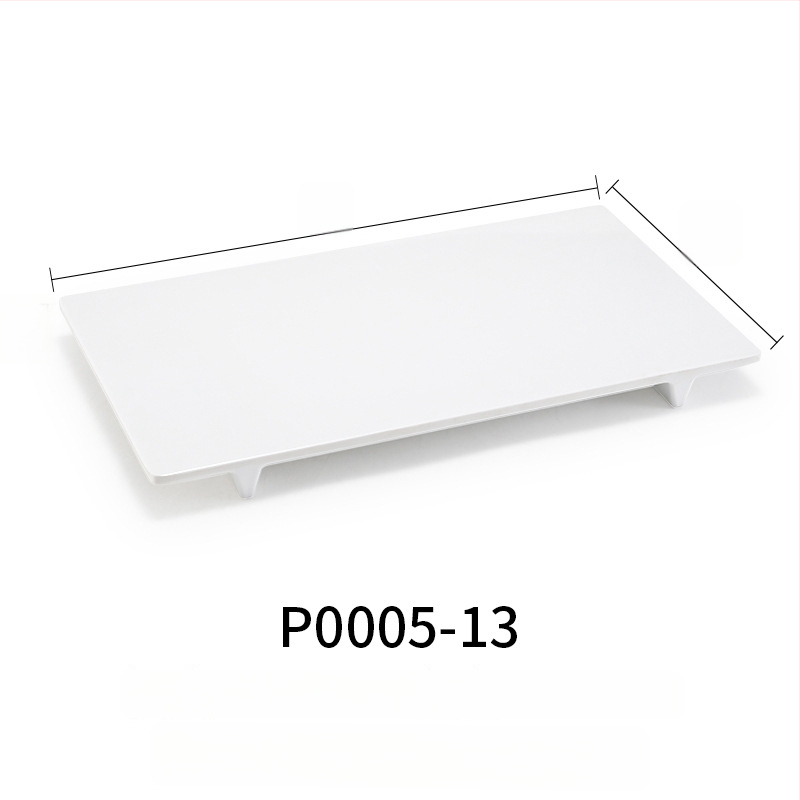 Melaminė plokščia lėkštė, stačiakampio formos, japonų stiliaus, plastikinė lėkštė su porceliano imitacija, personalizavimas galimas