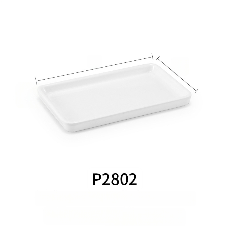 Melaminė plokščia lėkštė, stačiakampio formos, japonų stiliaus, plastikinė lėkštė su porceliano imitacija, personalizavimas galimas