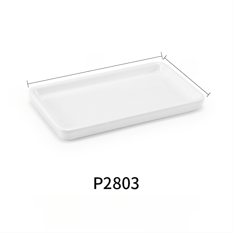 Melaminė plokščia lėkštė, stačiakampio formos, japonų stiliaus, plastikinė lėkštė su porceliano imitacija, personalizavimas galimas