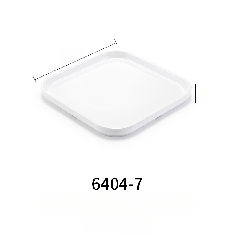 Melaminė plokščia lėkštė, stačiakampio formos, japonų stiliaus, plastikinė lėkštė su porceliano imitacija, personalizavimas galimas