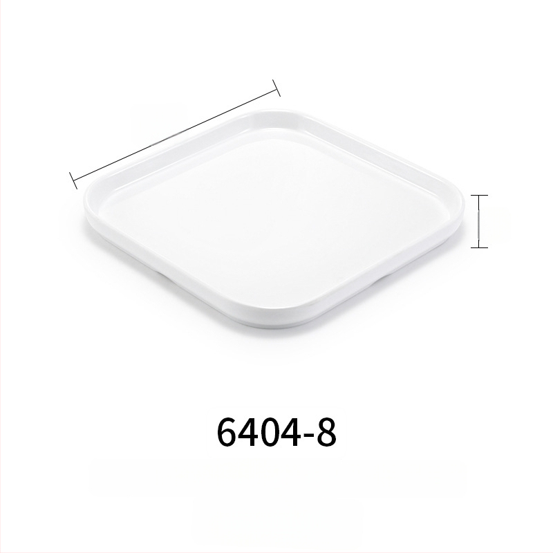 Melaminė plokščia lėkštė, stačiakampio formos, japonų stiliaus, plastikinė lėkštė su porceliano imitacija, personalizavimas galimas