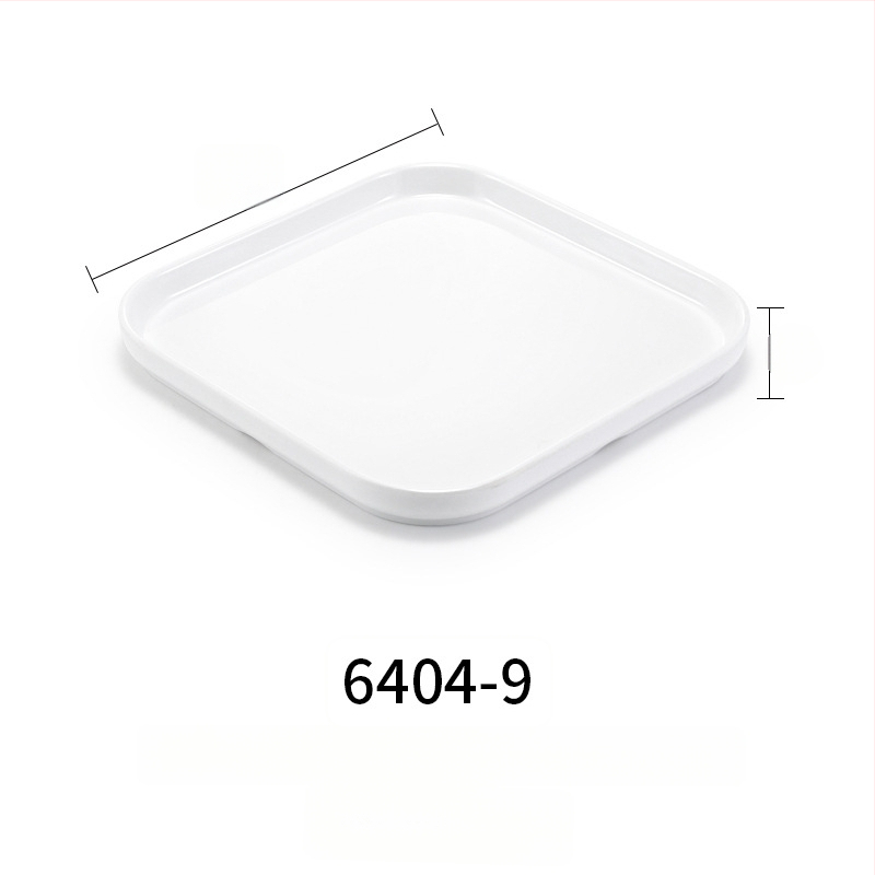 Melaminė plokščia lėkštė, stačiakampio formos, japonų stiliaus, plastikinė lėkštė su porceliano imitacija, personalizavimas galimas