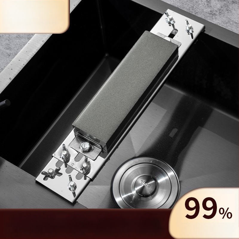 Nerūdijančio plieno peilių šlifavimo laikiklis su pagrindu šlifuokliams, reguliuojamas, tvirtas, ypač stora konstrukcija