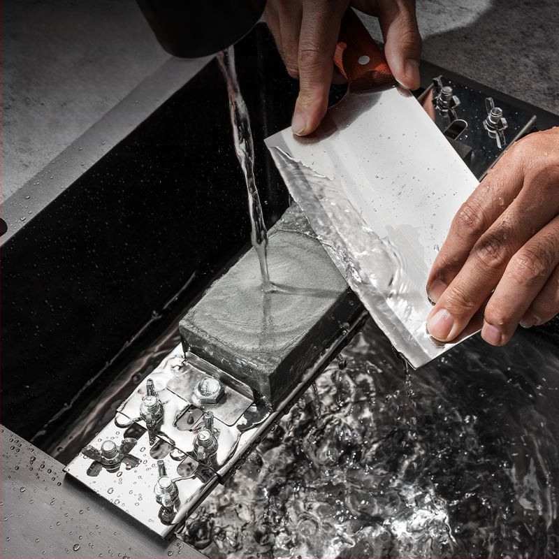 Nerūdijančio plieno peilių šlifavimo laikiklis su pagrindu šlifuokliams, reguliuojamas, tvirtas, ypač stora konstrukcija