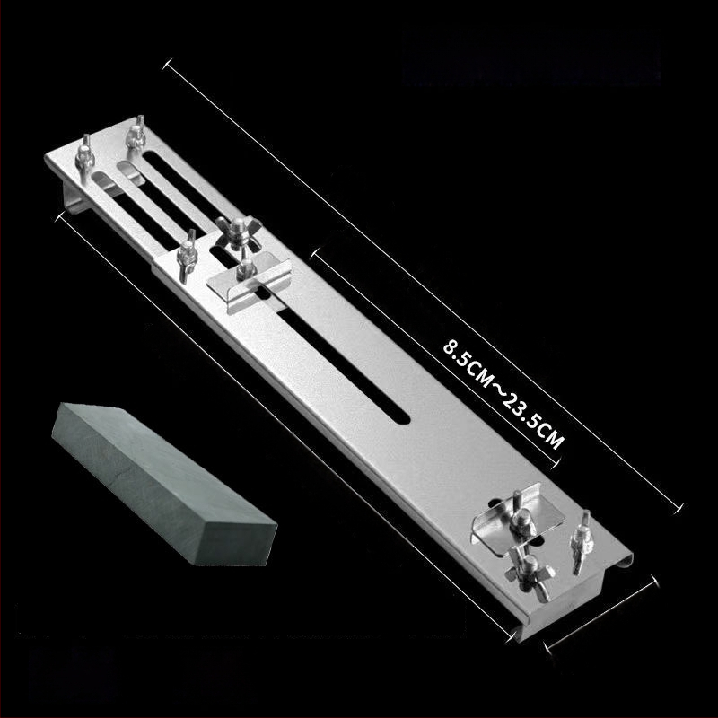 Nerūdijančio plieno peilių šlifavimo laikiklis su pagrindu šlifuokliams, reguliuojamas, tvirtas, ypač stora konstrukcija