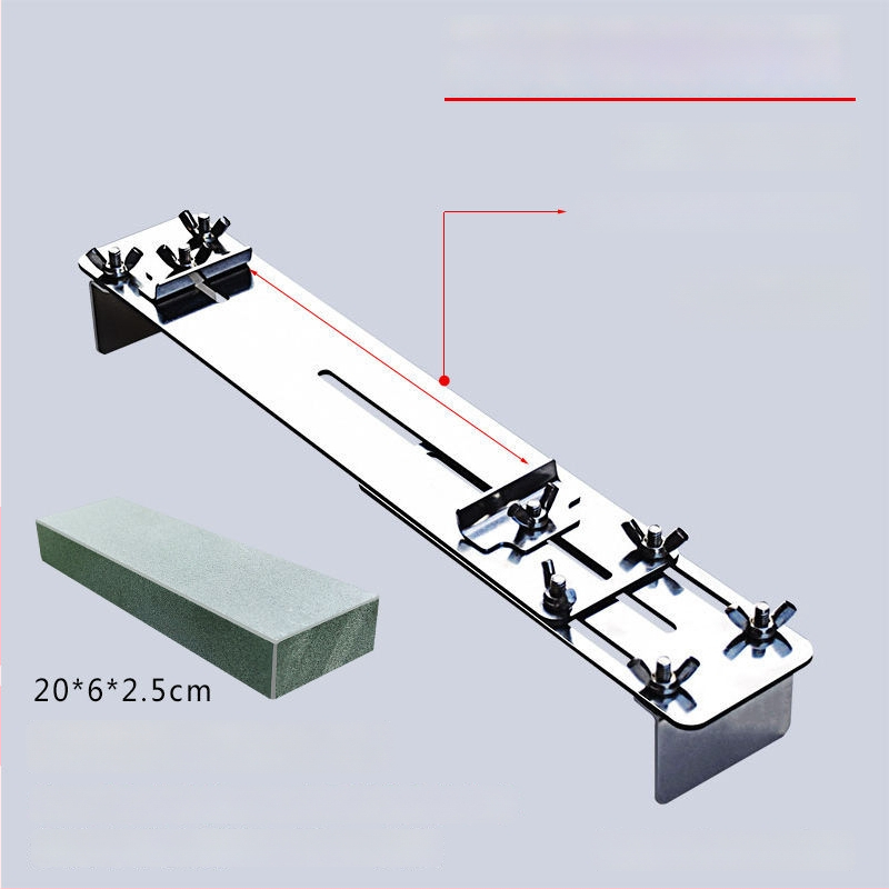 Nerūdijančio plieno peilių šlifavimo laikiklis su pagrindu šlifuokliams, reguliuojamas, tvirtas, ypač stora konstrukcija