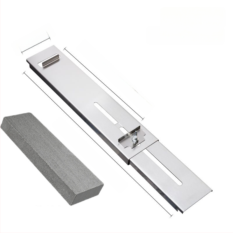 Nerūdijančio plieno peilių šlifavimo laikiklis su pagrindu šlifuokliams, reguliuojamas, tvirtas, ypač stora konstrukcija