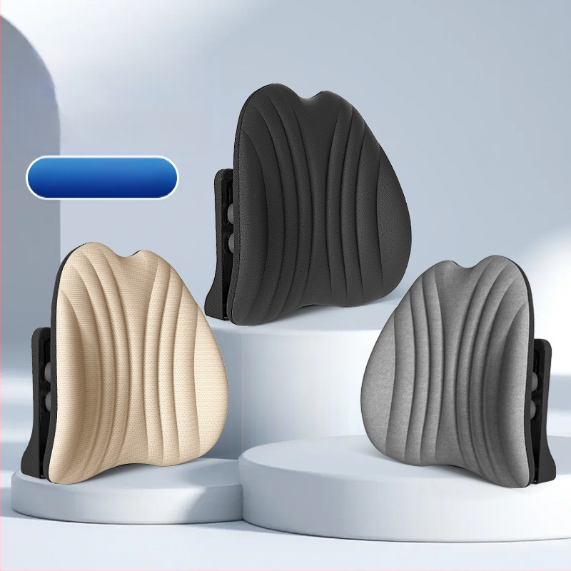 Ergonomiška juosmens atrama pagalvė biuro kėdei ir automobiliui, reguliuojama nugaros pagalvė su tinklo uždanga ir poliesterio užpildas