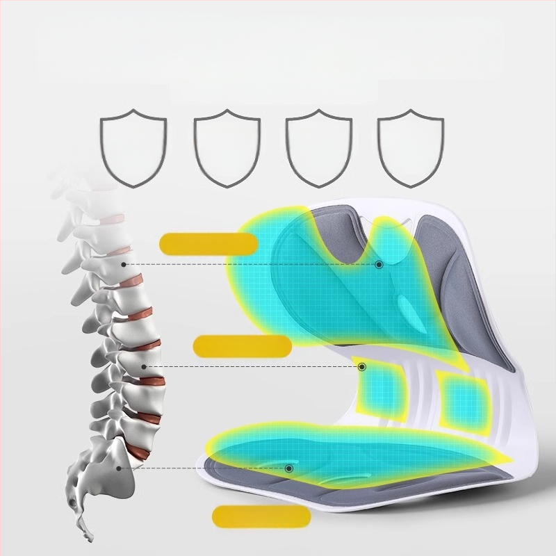 Ergonoomiline lumbaalne padi kontoritoolile — vahttäidis, plastikust korpus, seljatugi