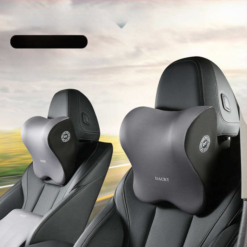 Automobilinis galvos atlošas pagalvėlis su atminties putomis ir juosmens bei pečių parama – kaklo pagalvėlė su MILK SILK užvalkalu, visiems sezonams, paprastas dizainas