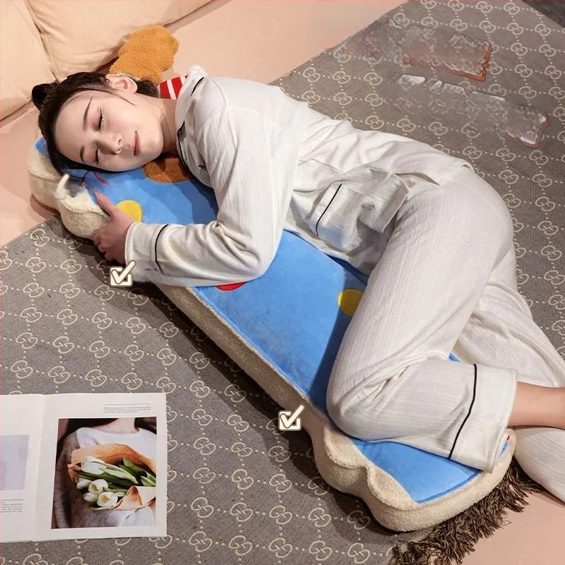 Ilga pagalvė su taškuotu šunimi mergaitėms, kojų atrama miego metu šonu, juosmens parama, audinio užvalkalas, PP medvilnės užpildas