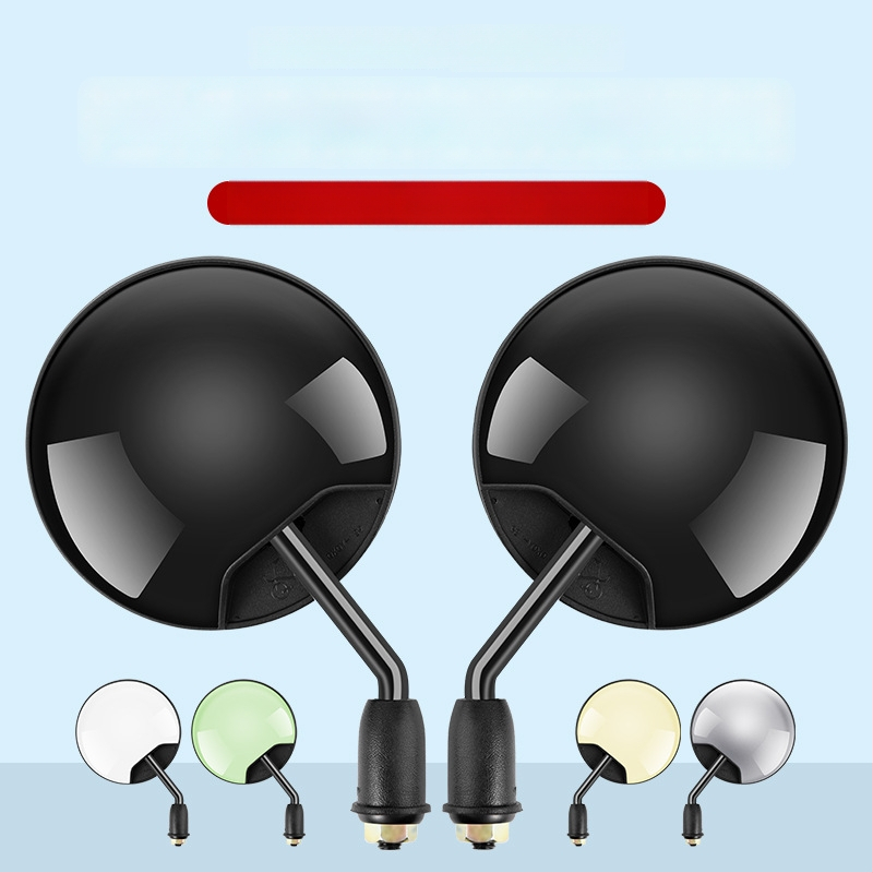 HD tagurpidi vaatepeegel elektrisõidukitele – lühike vars, ümmargune konveksne peegel, 180° reguleeritav, 8 mm kahekordse auguga kinnitamine