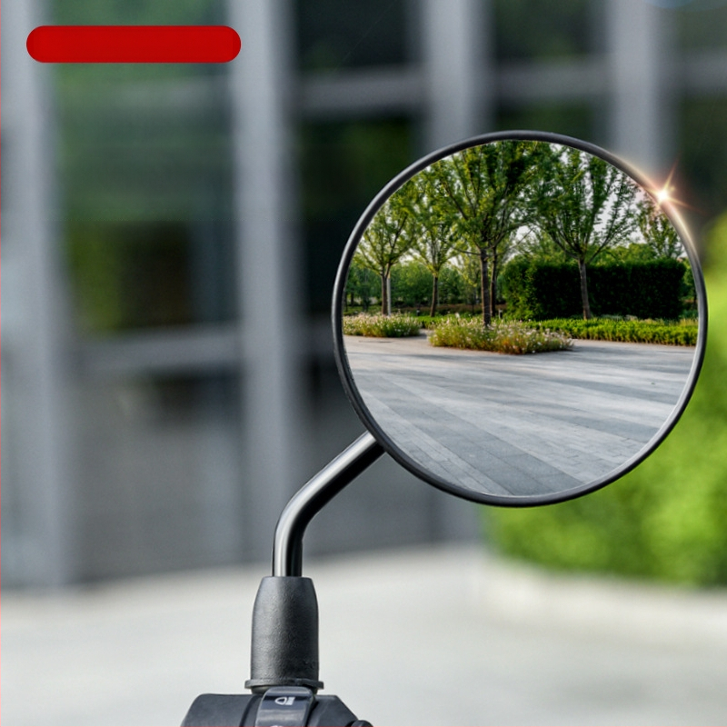 HD tagurpidi vaatepeegel elektrisõidukitele – lühike vars, ümmargune konveksne peegel, 180° reguleeritav, 8 mm kahekordse auguga kinnitamine
