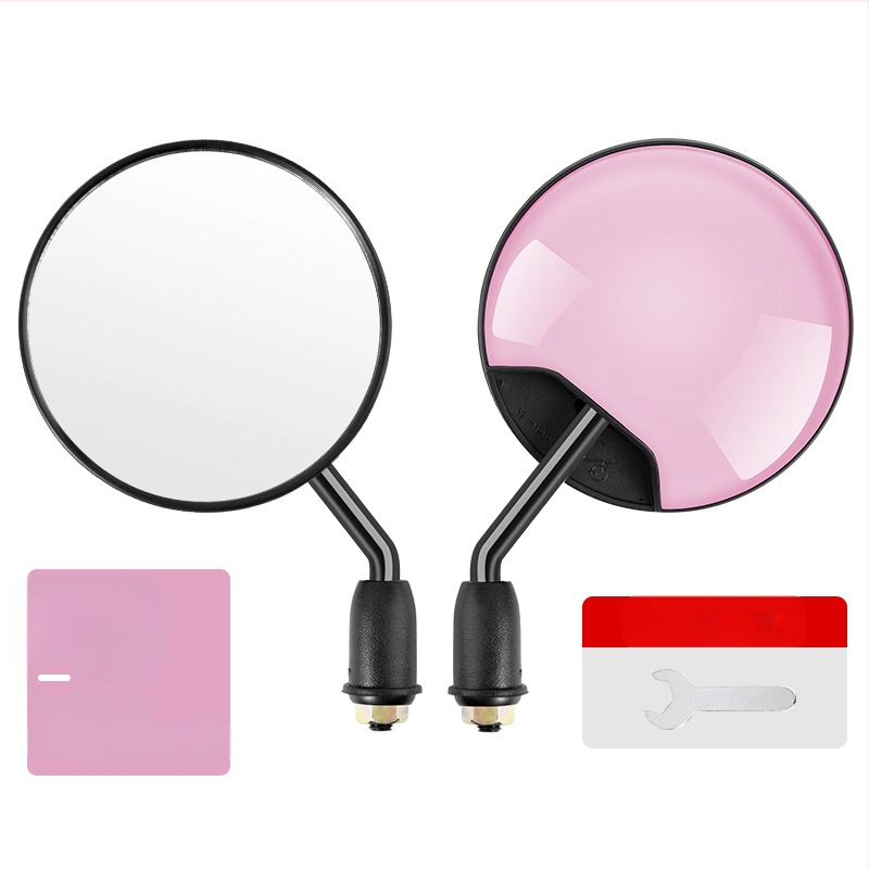 HD tagurpidi vaatepeegel elektrisõidukitele – lühike vars, ümmargune konveksne peegel, 180° reguleeritav, 8 mm kahekordse auguga kinnitamine