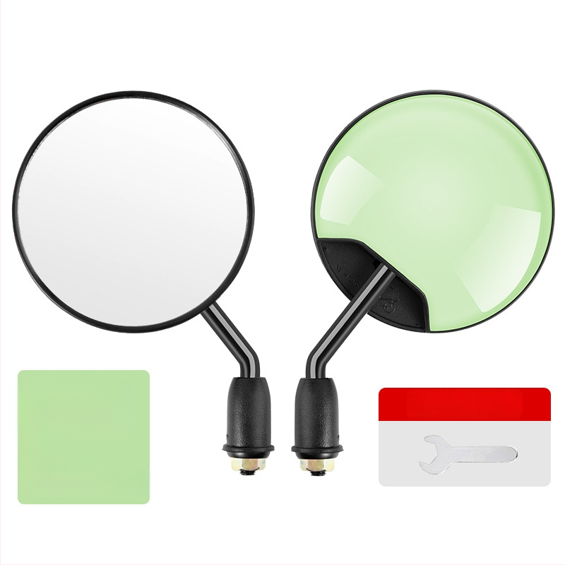 HD tagurpidi vaatepeegel elektrisõidukitele – lühike vars, ümmargune konveksne peegel, 180° reguleeritav, 8 mm kahekordse auguga kinnitamine