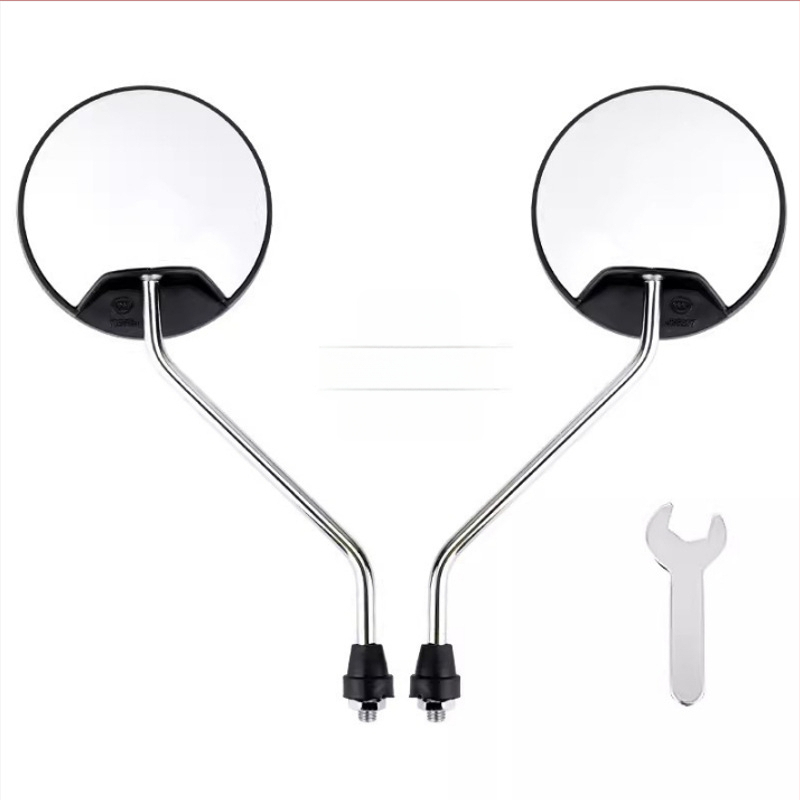 HD tagurpidi vaatepeegel elektrisõidukitele – lühike vars, ümmargune konveksne peegel, 180° reguleeritav, 8 mm kahekordse auguga kinnitamine