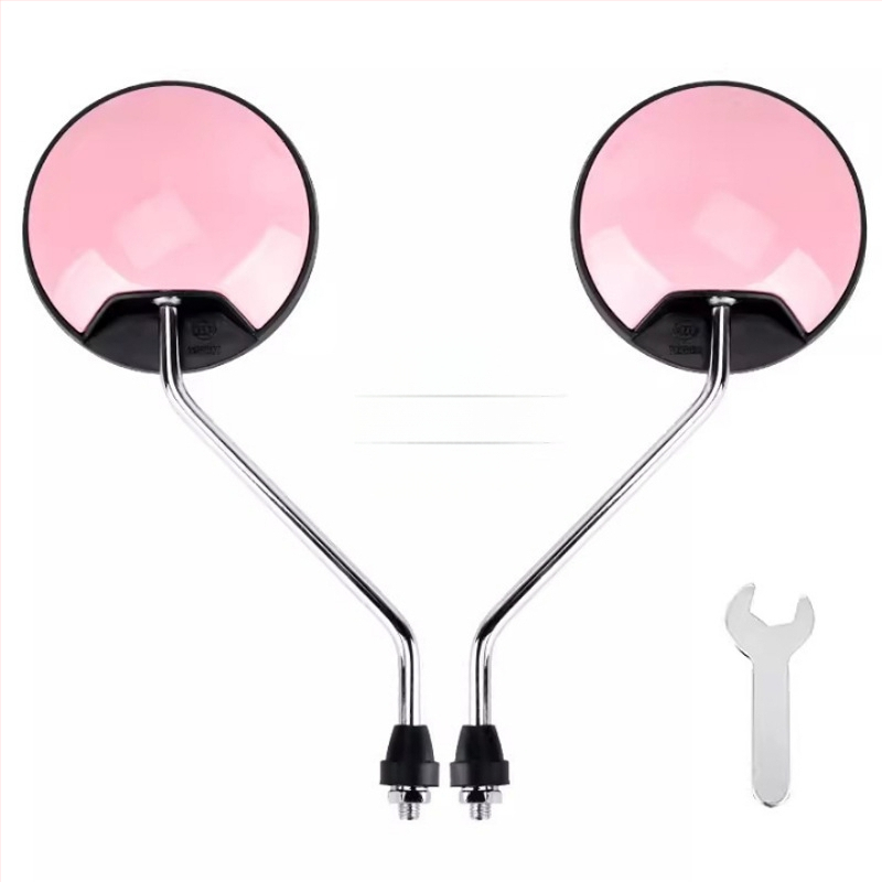 HD tagurpidi vaatepeegel elektrisõidukitele – lühike vars, ümmargune konveksne peegel, 180° reguleeritav, 8 mm kahekordse auguga kinnitamine