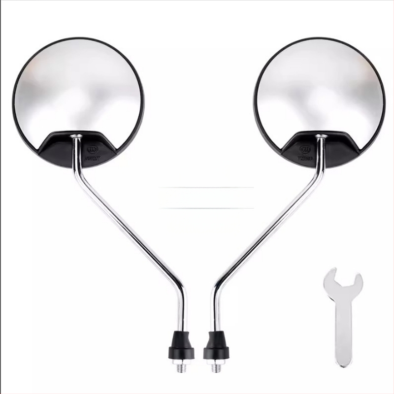 HD tagurpidi vaatepeegel elektrisõidukitele – lühike vars, ümmargune konveksne peegel, 180° reguleeritav, 8 mm kahekordse auguga kinnitamine