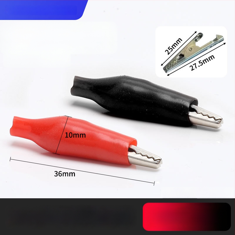 Iš gryno vario pagamintas krokodilo klipsas su gaubteliu laidimu ir automobilio akumuliatoriaus testavimui