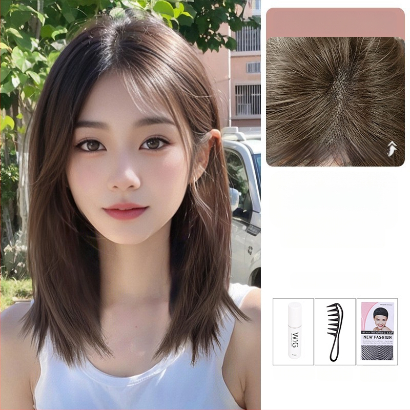 Parukos moterims — pilna galvos paruka, natūralus vaizdas, bob šukuosena, rankų darbo, atsparios aukštai temperatūrai pluoštai