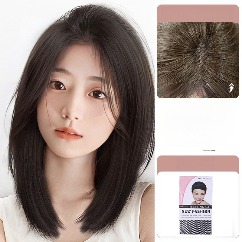 Parukos moterims — pilna galvos paruka, natūralus vaizdas, bob šukuosena, rankų darbo, atsparios aukštai temperatūrai pluoštai