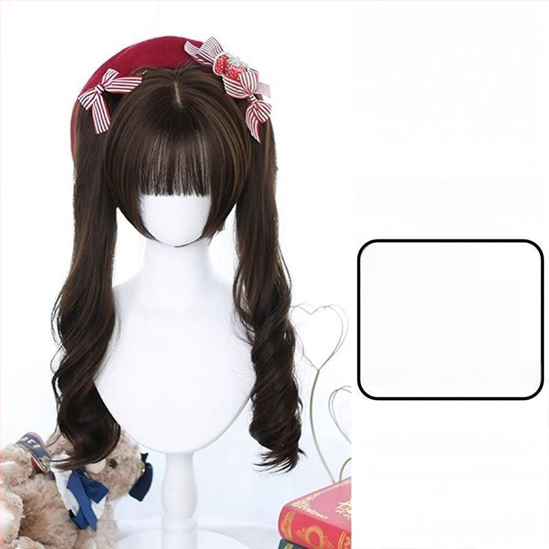 Moteriška plaukka, natūralus jaunatviškas įvaizdis, dvigubi kasneliai, tigro burnos klipas, Romos garbanos, Lolita stilius