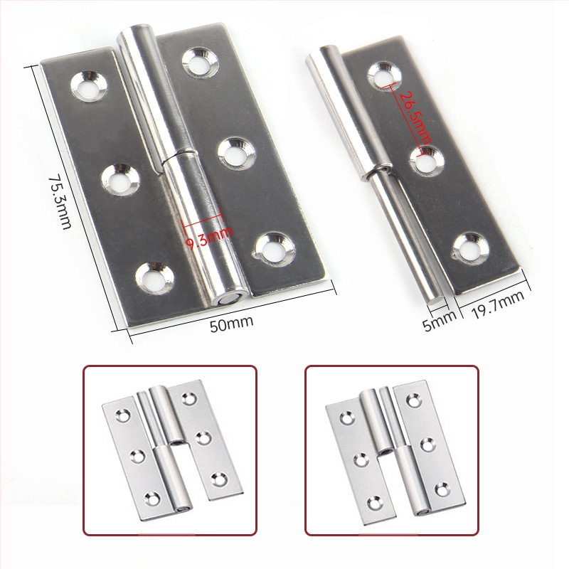 Atsukama vyrių plokštė iš 304 nerūdijančio plieno skirta spintelėms, durims ir langams • šlifuota paviršiaus danga