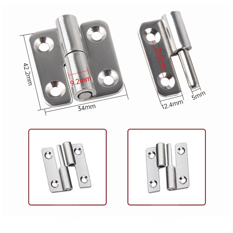 Atsukama vyrių plokštė iš 304 nerūdijančio plieno skirta spintelėms, durims ir langams • šlifuota paviršiaus danga