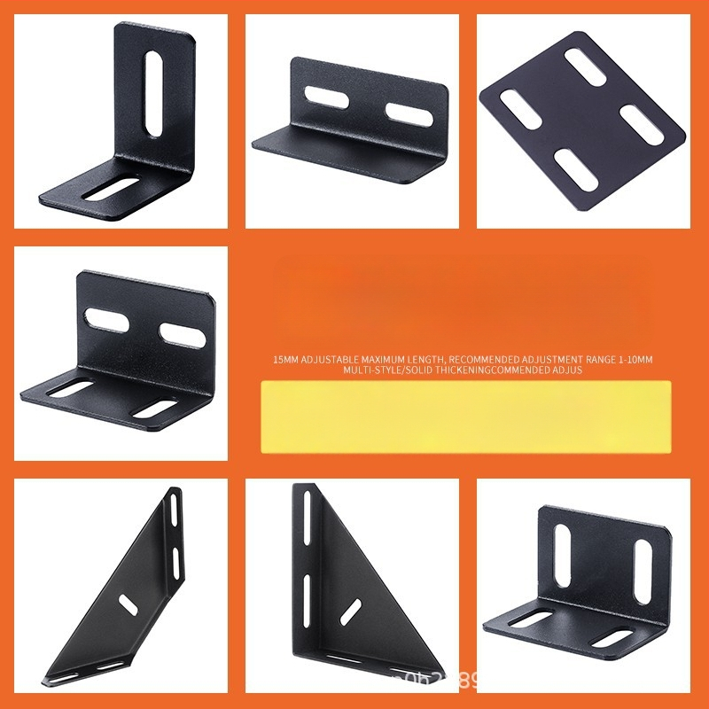 Stiprus kampinis laikiklis lovai, kairėje ir dešinėje, trijų šalių tvirtinimas, 90° kampas