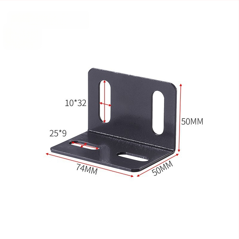 Stiprus kampinis laikiklis lovai, kairėje ir dešinėje, trijų šalių tvirtinimas, 90° kampas