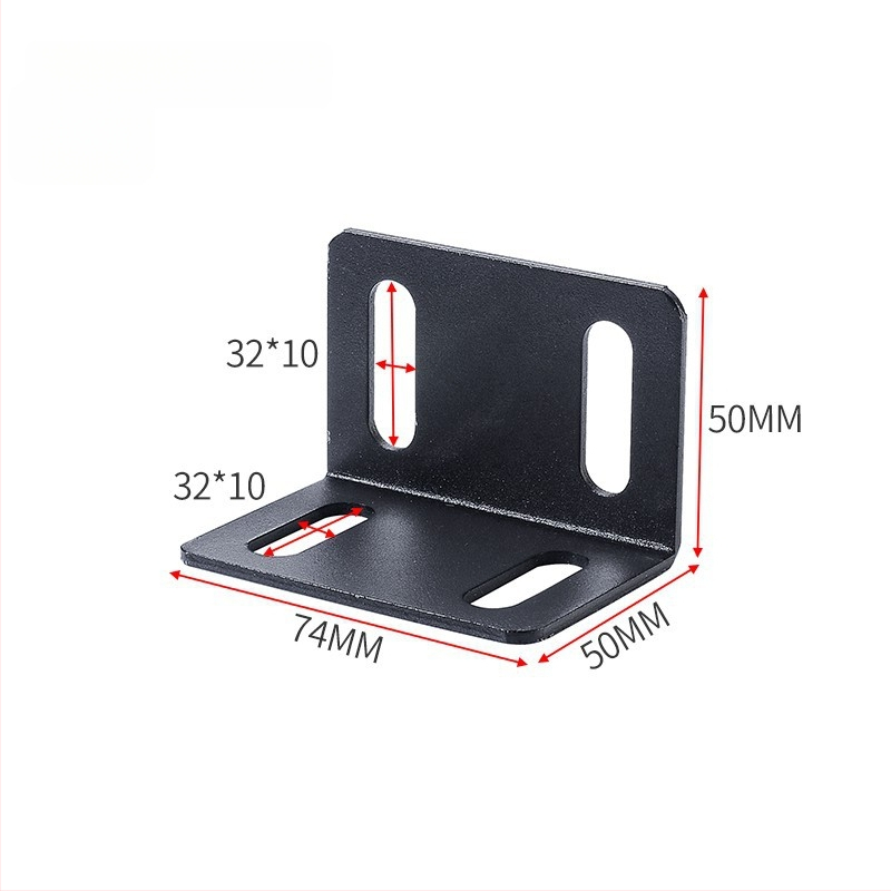 Stiprus kampinis laikiklis lovai, kairėje ir dešinėje, trijų šalių tvirtinimas, 90° kampas