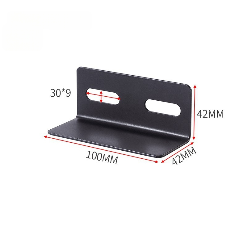 Stiprus kampinis laikiklis lovai, kairėje ir dešinėje, trijų šalių tvirtinimas, 90° kampas