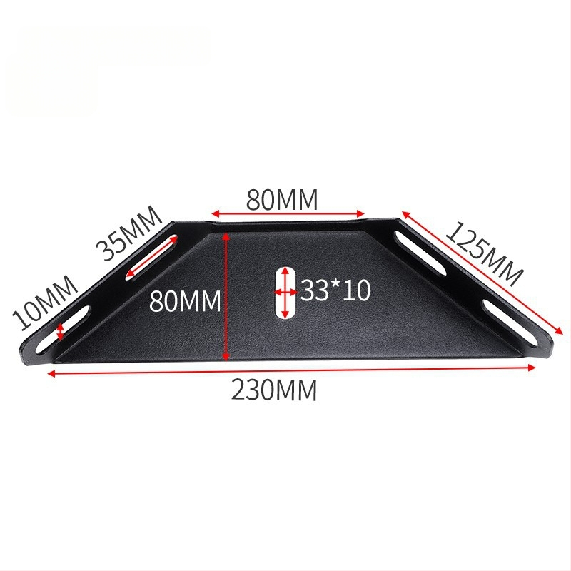 Stiprus kampinis laikiklis lovai, kairėje ir dešinėje, trijų šalių tvirtinimas, 90° kampas