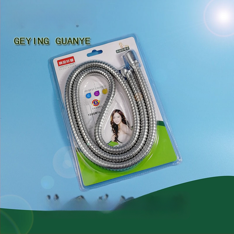 Dušo žarna iš nerūdijančiojo plieno lydinio su vario šerdimi, modelis Geying 0024, nominalus slėgis 1.0 MPa, darbinė temperatūra 0–90°C