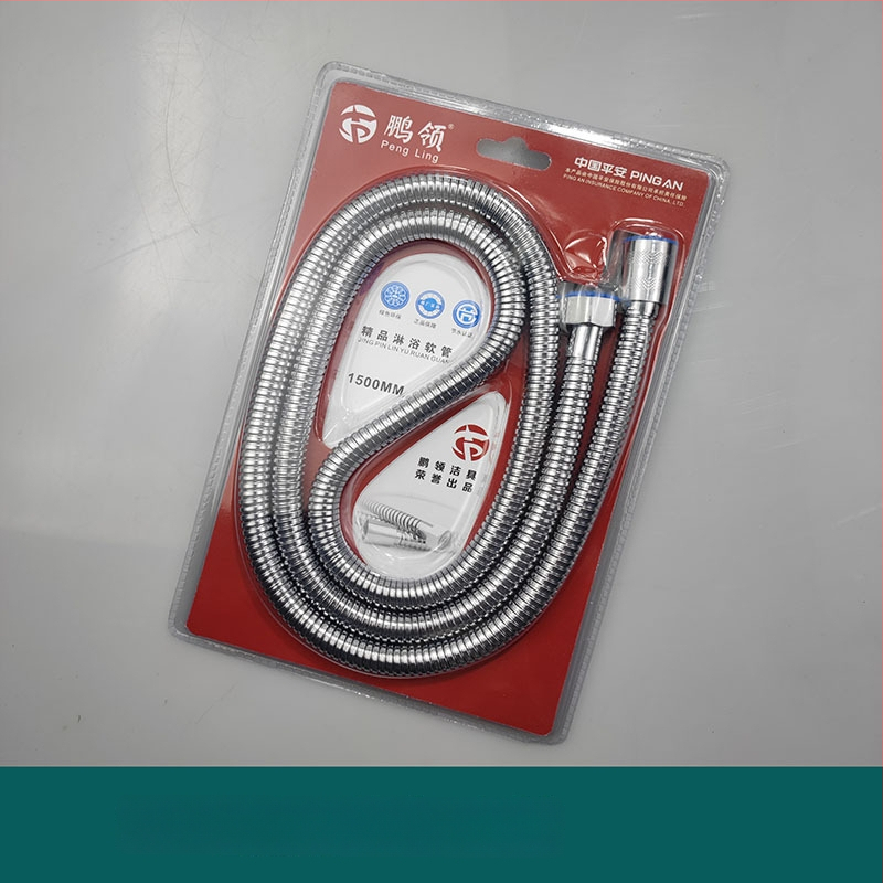 Dušo žarna iš nerūdijančiojo plieno lydinio su vario šerdimi, modelis Geying 0024, nominalus slėgis 1.0 MPa, darbinė temperatūra 0–90°C