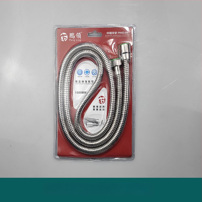 Dušo žarna iš nerūdijančiojo plieno lydinio su vario šerdimi, modelis Geying 0024, nominalus slėgis 1.0 MPa, darbinė temperatūra 0–90°C