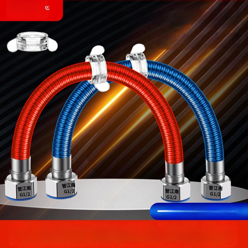 316L nerūdijančio plieno gofruota žarna vandens tiekimui — įvadas į boilerį šildytuvą, karštam ir šaltam vandeniui, temperatūros diapazonas -20…150 °C