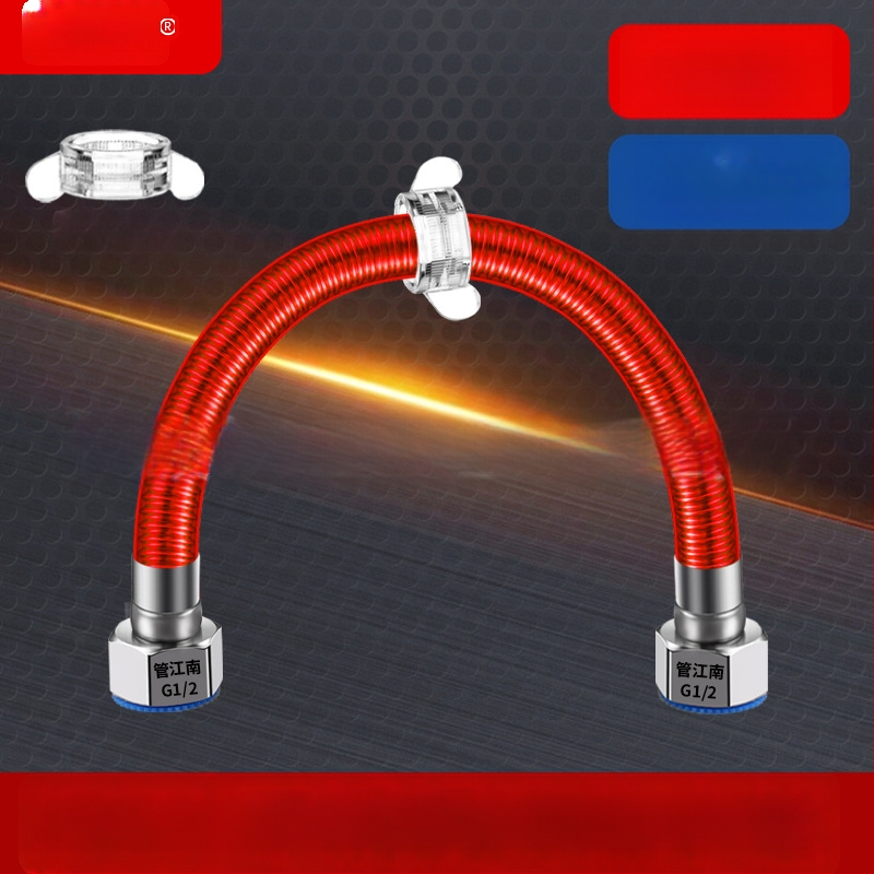 316L nerūdijančio plieno gofruota žarna vandens tiekimui — įvadas į boilerį šildytuvą, karštam ir šaltam vandeniui, temperatūros diapazonas -20…150 °C